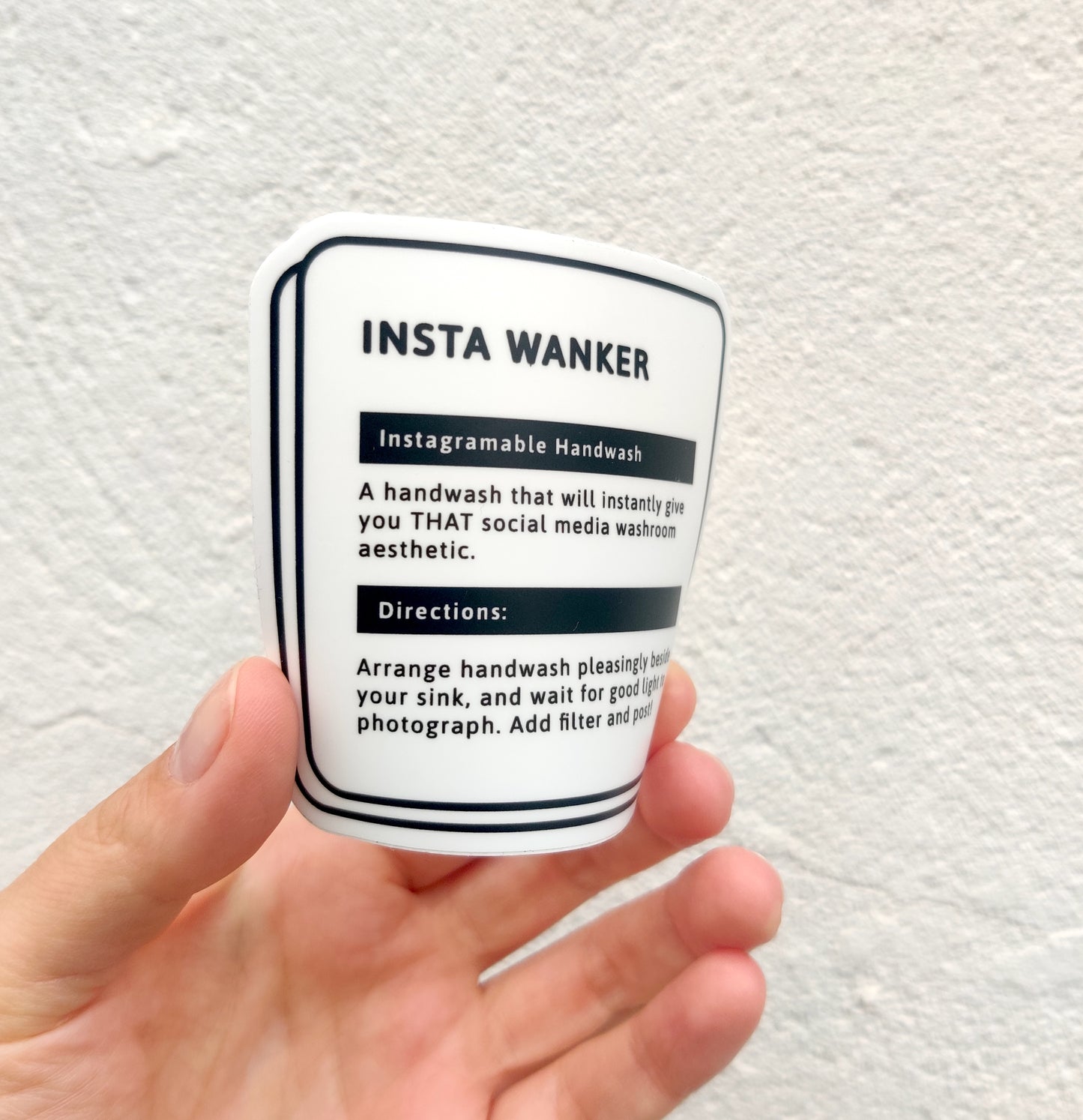 Insta Wanker Funny Hand Wash Label