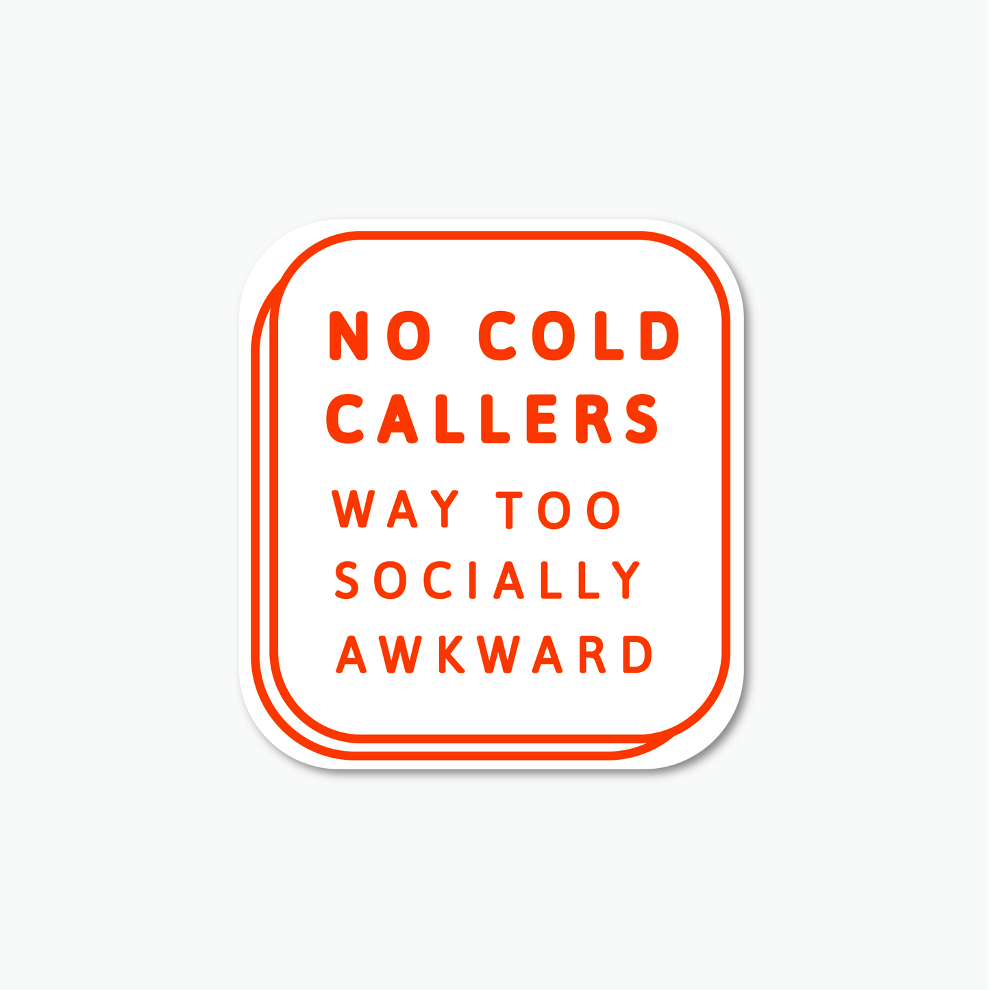 No Cold Callers - Too Socially Awkward (Red) – Studio Elbo no-cold-callers-too-socially-awkward-red-studio-elbo