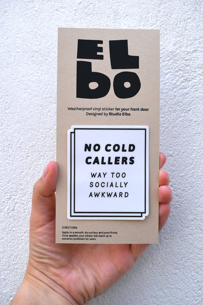 No Cold Callers - Too Socially Awkward Sticker (Black)