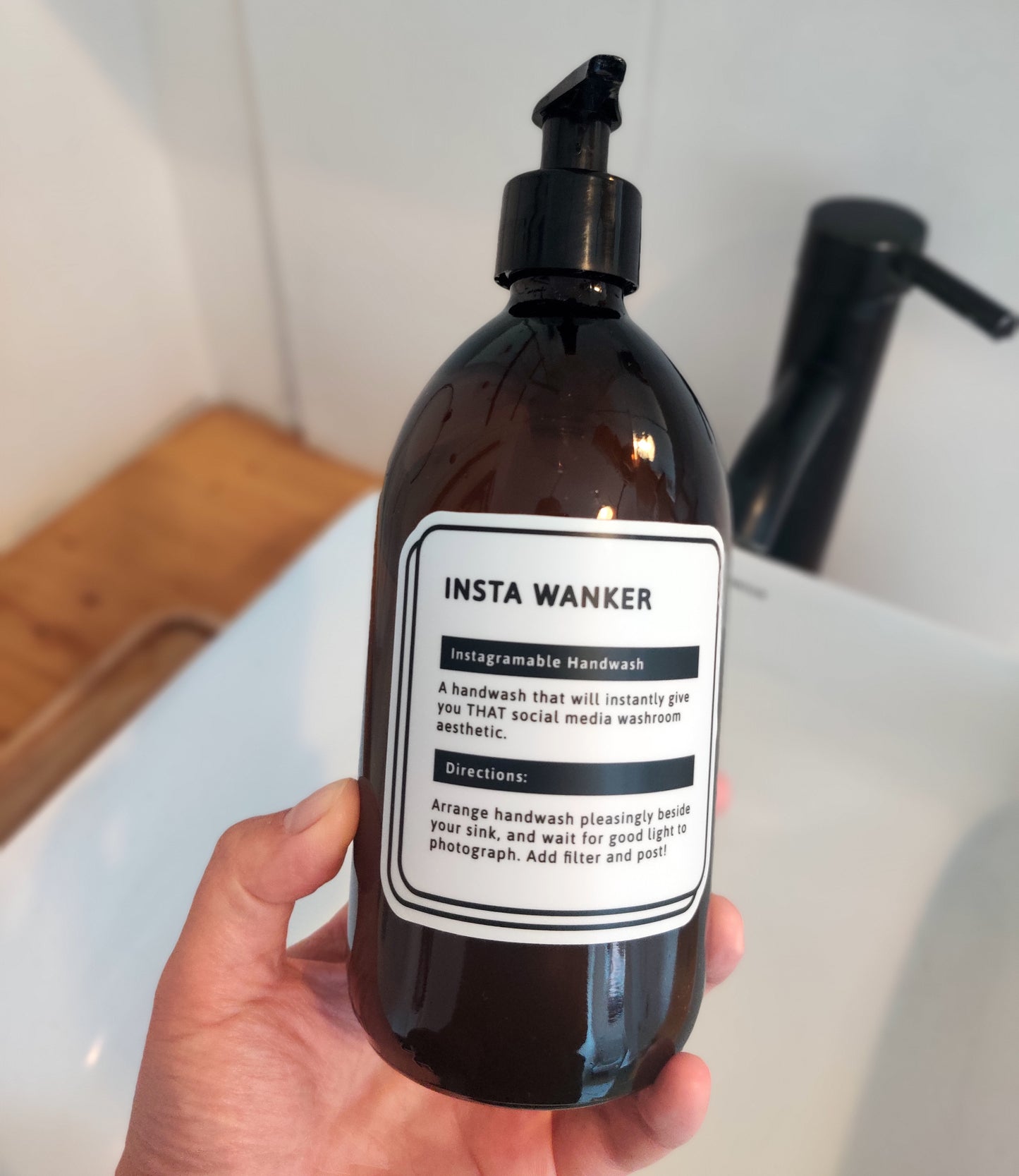 Insta Wanker Funny Hand Wash Label
