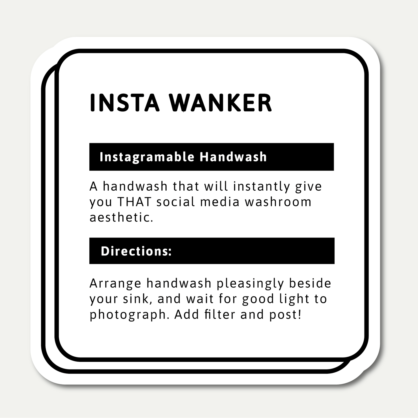Insta Wanker Funny Hand Wash Label