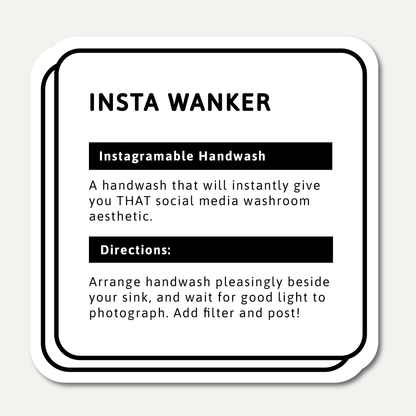 Insta Wanker Funny Hand Wash Label