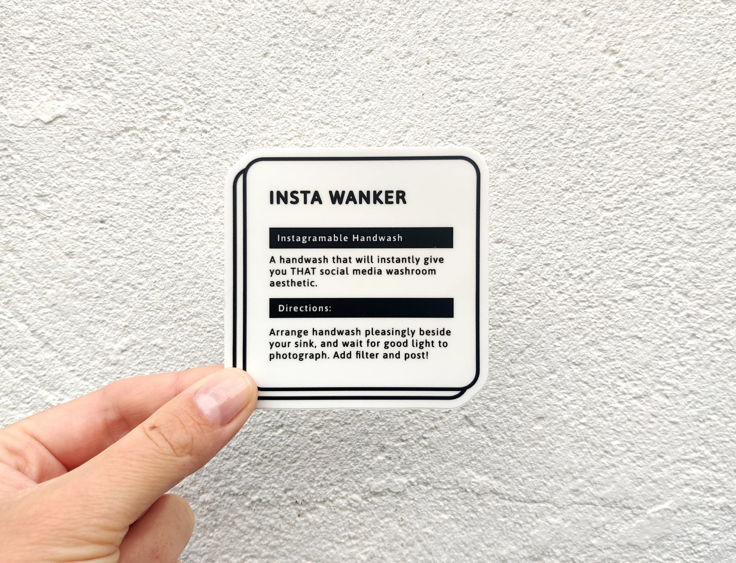Insta Wanker Funny Hand Wash Label
