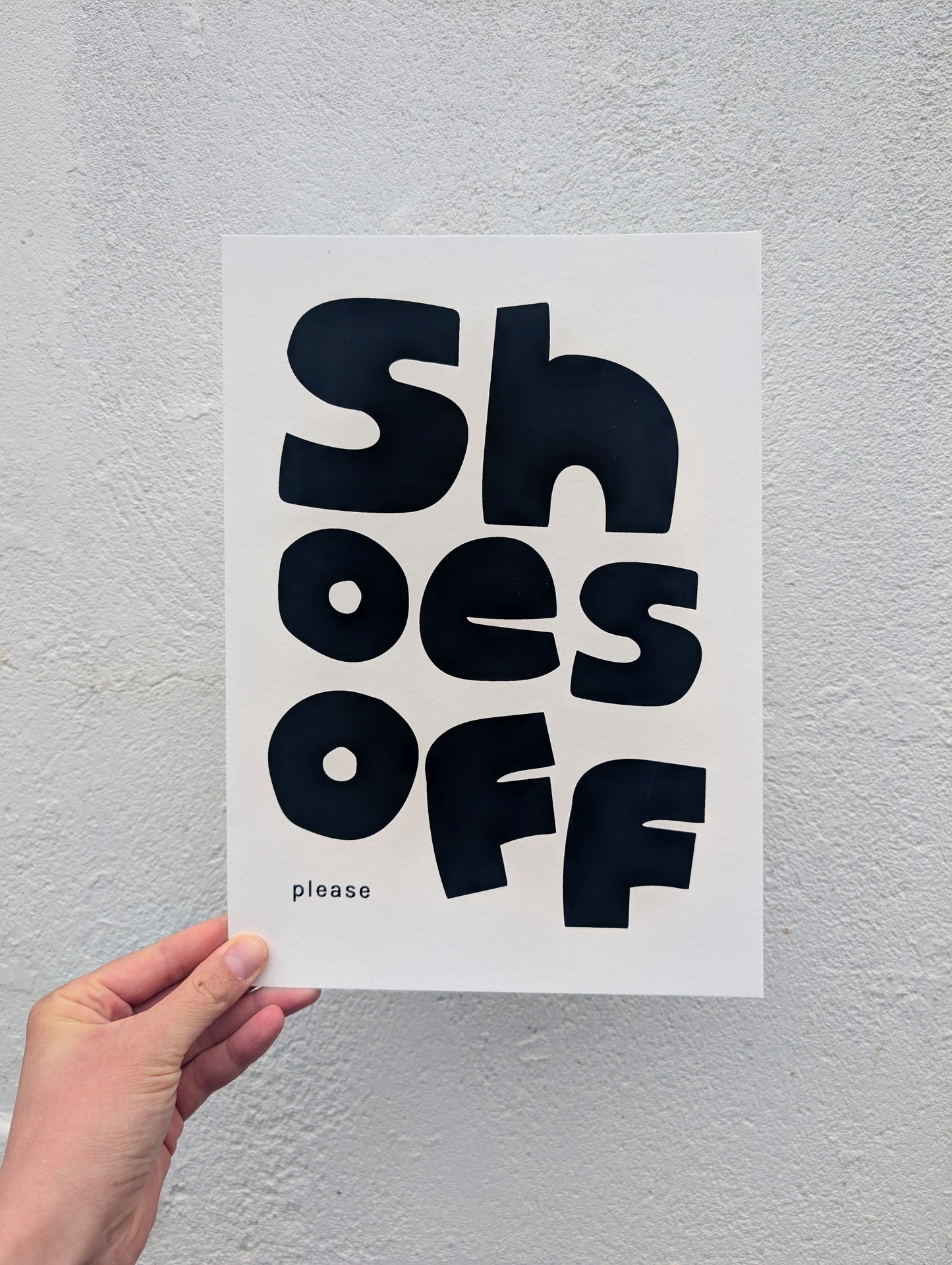 Seconds Sale! Shoes Off Please A4 Print (Black and White)
