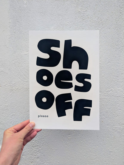 Seconds Sale! Shoes Off Please A4 Print (Black and White)