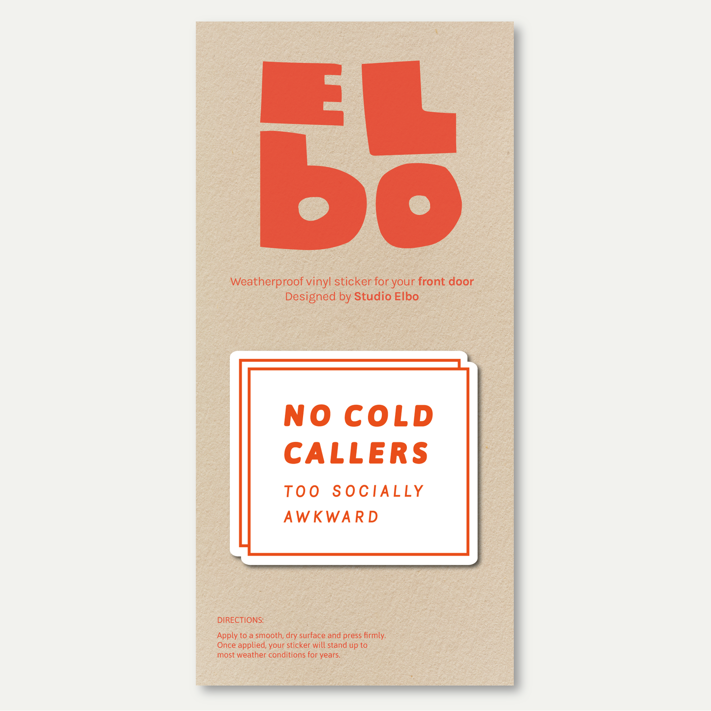No Soliciting Sticker (Red) - No Cold Callers, Too Socially Awkward