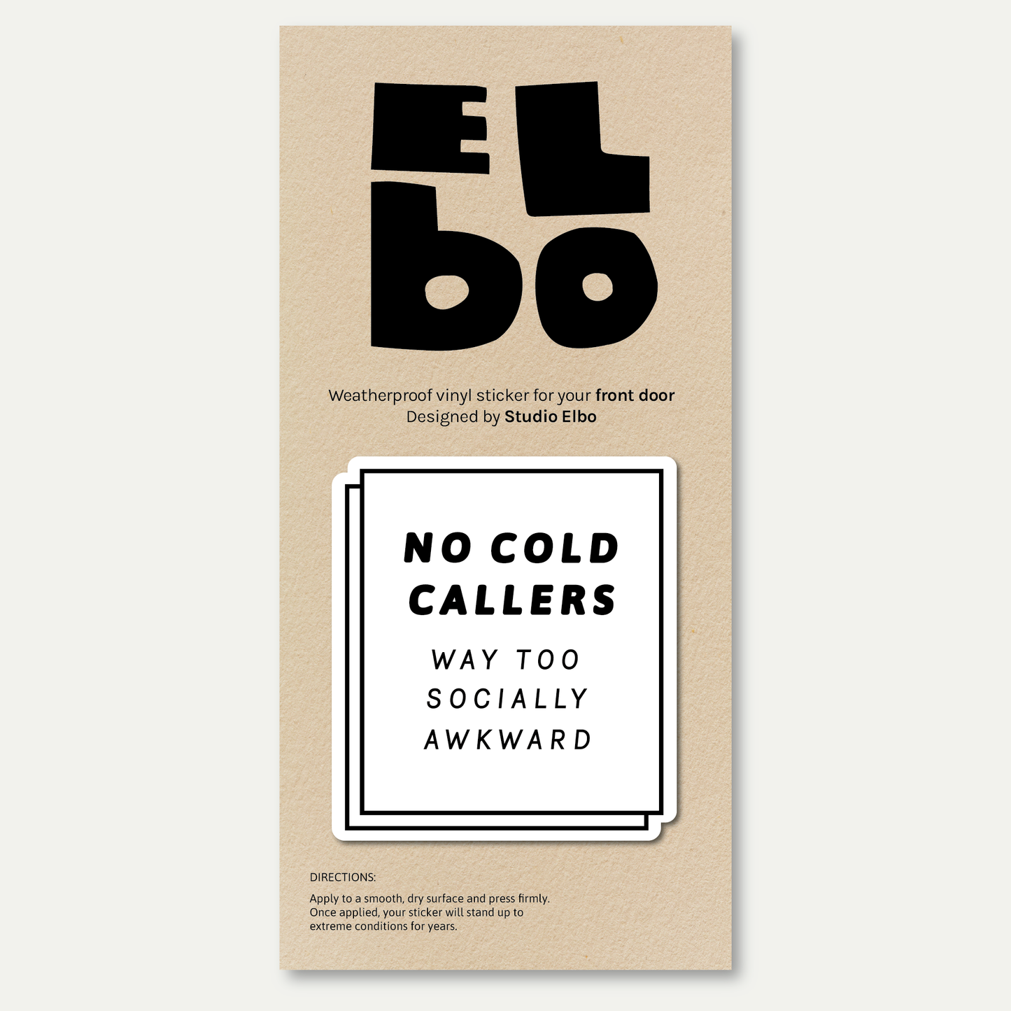No Cold Callers - Too Socially Awkward Sticker (Black)