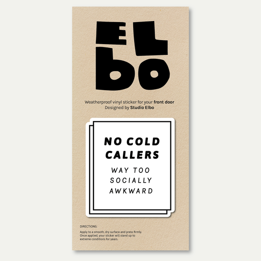 No Cold Callers - Too Socially Awkward Sticker (Black)