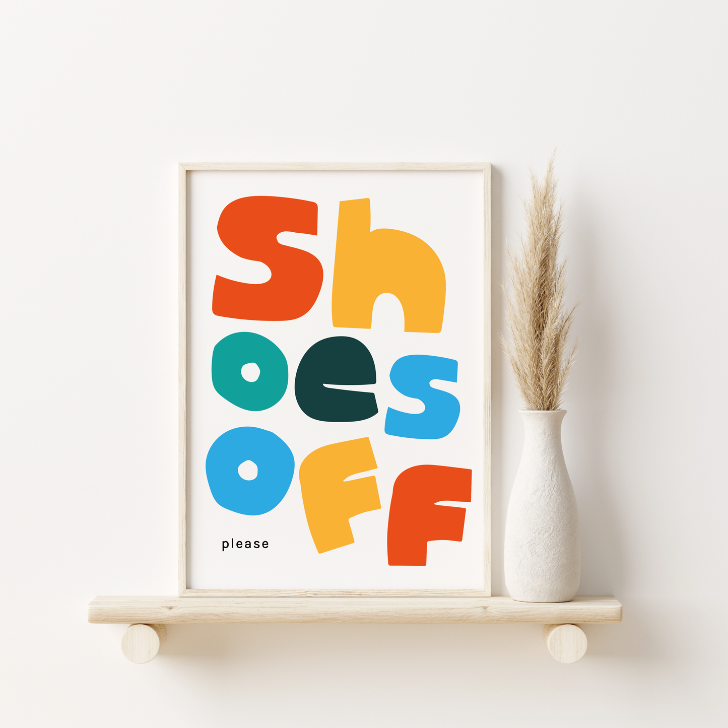 Shoes Off Please Print (Multi - Colour)
