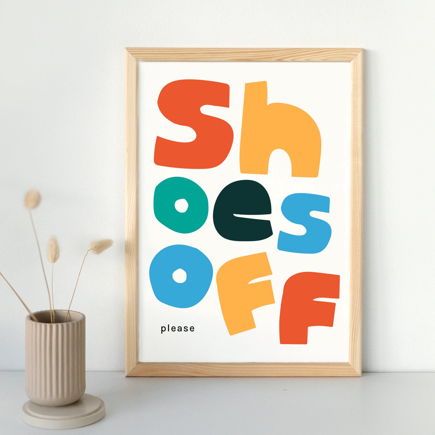 Shoes Off Please Print (Multi - Colour)
